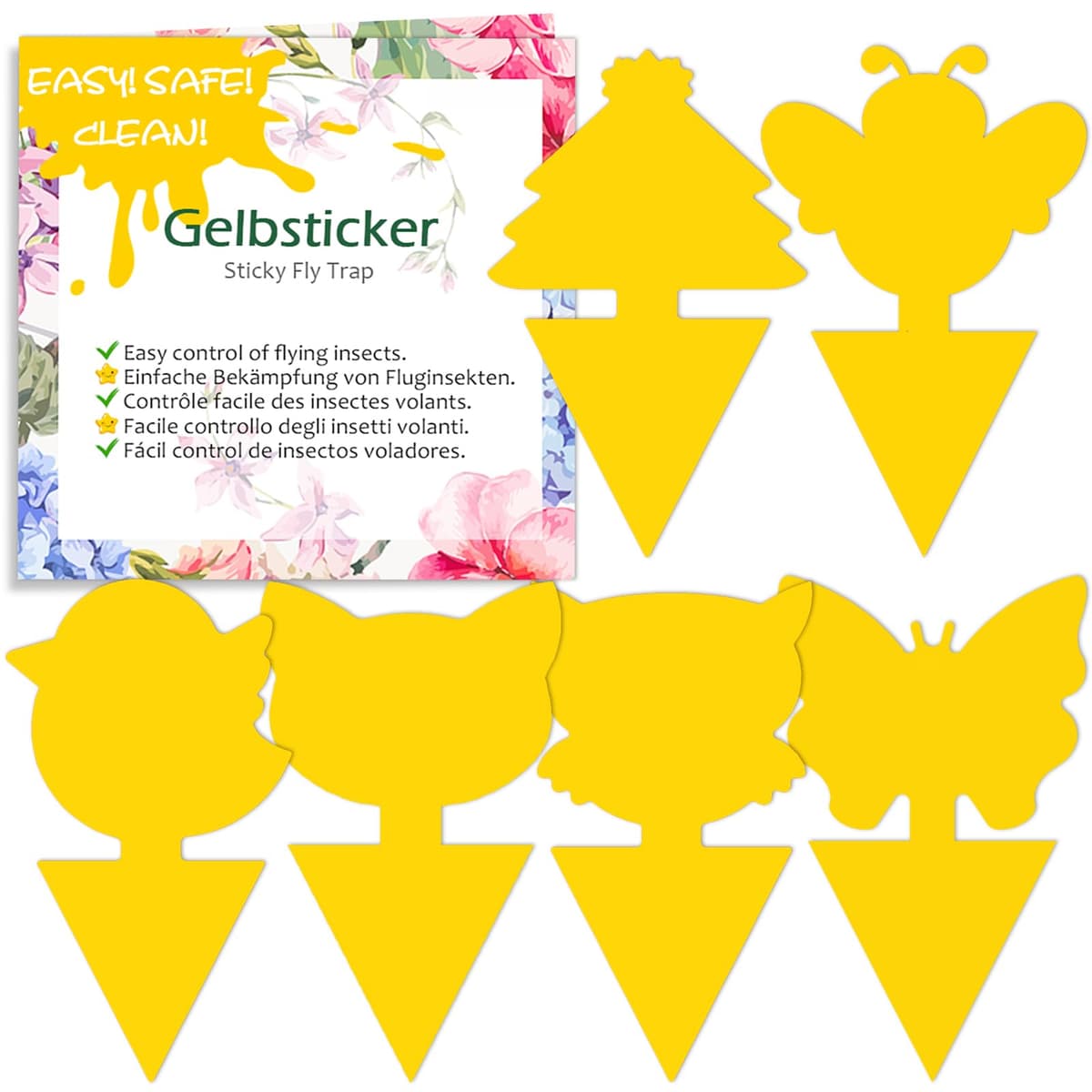 Blooven 30 PCS Fruit Fly Traps, Double-sided Fungus Gnat Sticky Catcher For Multiple Insects, Plant Fly Control Indoor (30 PCS Yellow) — view 8
