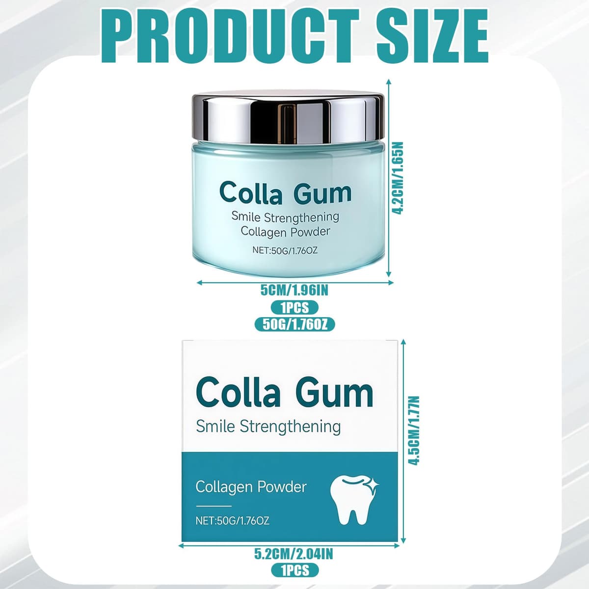 Polvo Dientes,Hydroxyapatite Polvo,contiene Colágeno e Hidroxiapatita,Polvos para el Cuidado Dental,Cuidado Suave para los Dientes(50g) — view 2