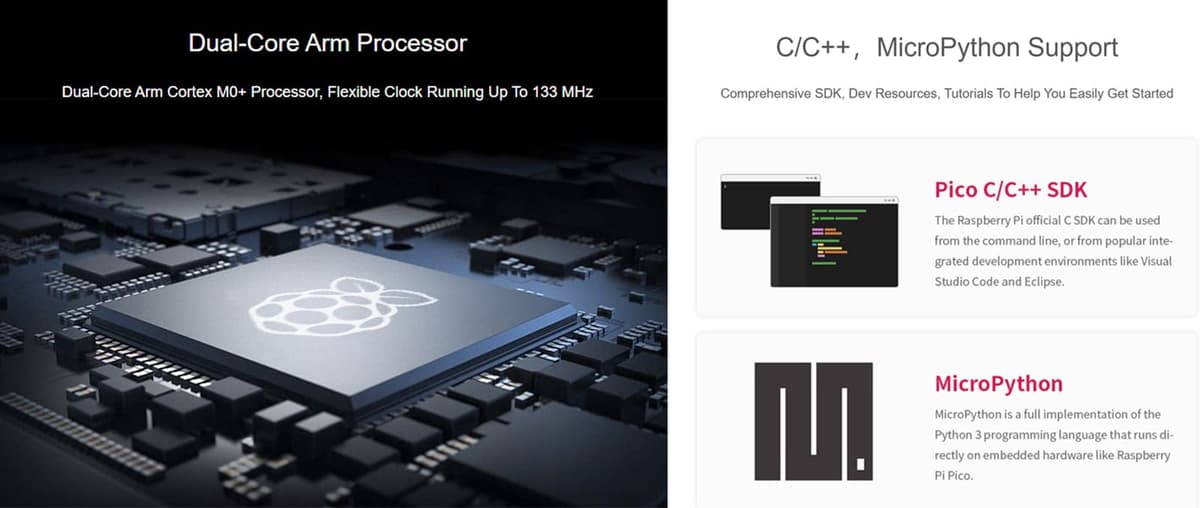 Waveshare RP2040-Plus Pico-like MCU Board Based on Raspberry Pi RP2040 Chip, with Pre-soldered Header, 4MB Flash, USB-C Connector, Compatible with Most of Raspberry Pi Pico Add-on Modules — view 4