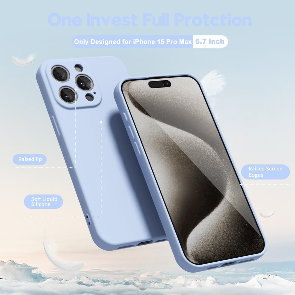 oakxco for iPhone 17 Pro Max Phone Case Liquid Silicone, Cute Thin Slim Grip Soft Rubber Gel for Women Men, Smooth Matte TPU Plain Solid Color Girly Simple Case with Camera Cover, Light Pink — view 1525