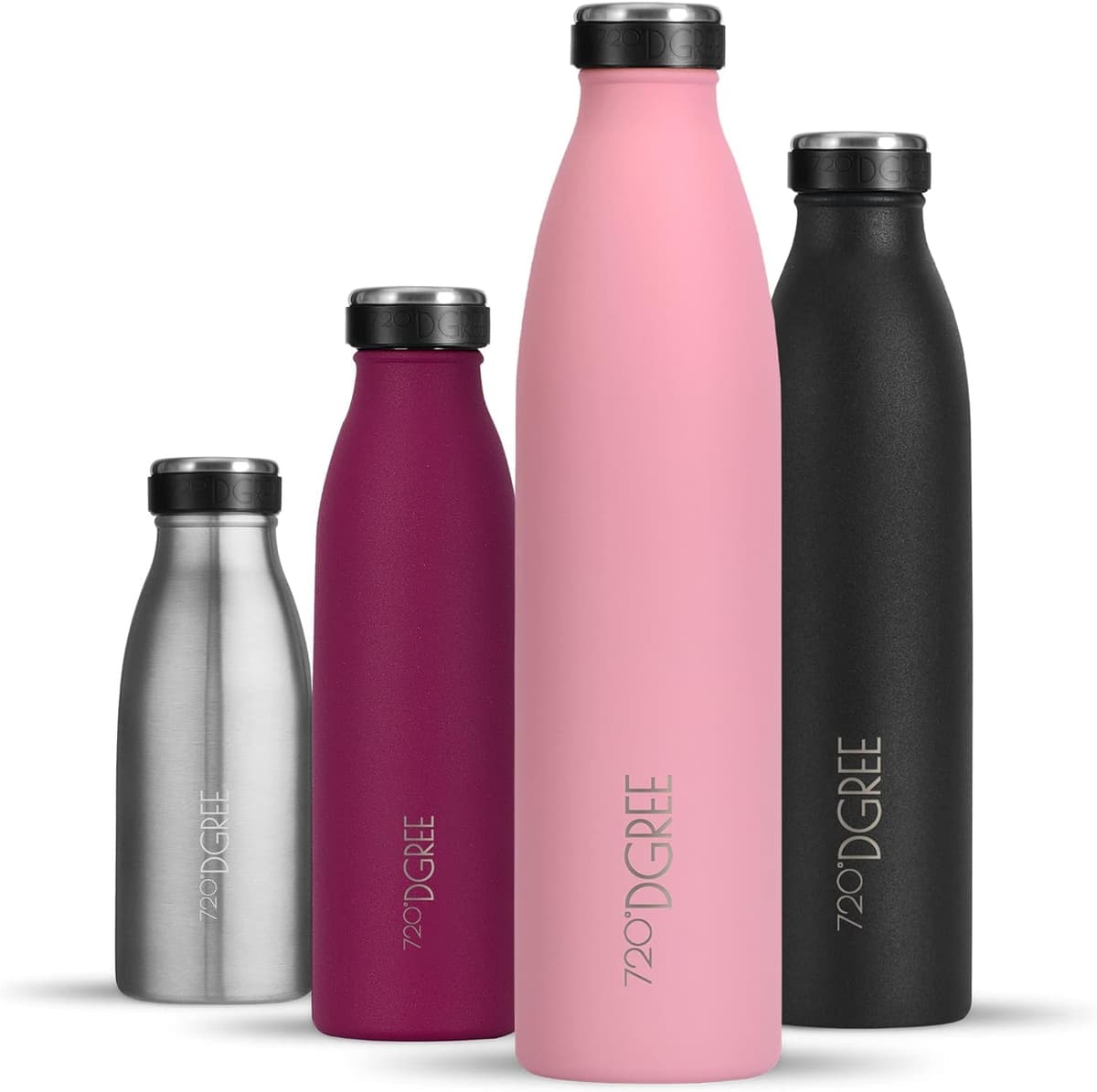 720°DGREE Botella Agua Acero Inoxidable “milkyBottle“ – 1litro - Sin BPA Free, Antigoteo y Prueba de Fugas - Frasco térmico, Cantimplora Aislada - Bebida con Gas, Deporte, Escuela, Gimnasio Exteriore — view 70