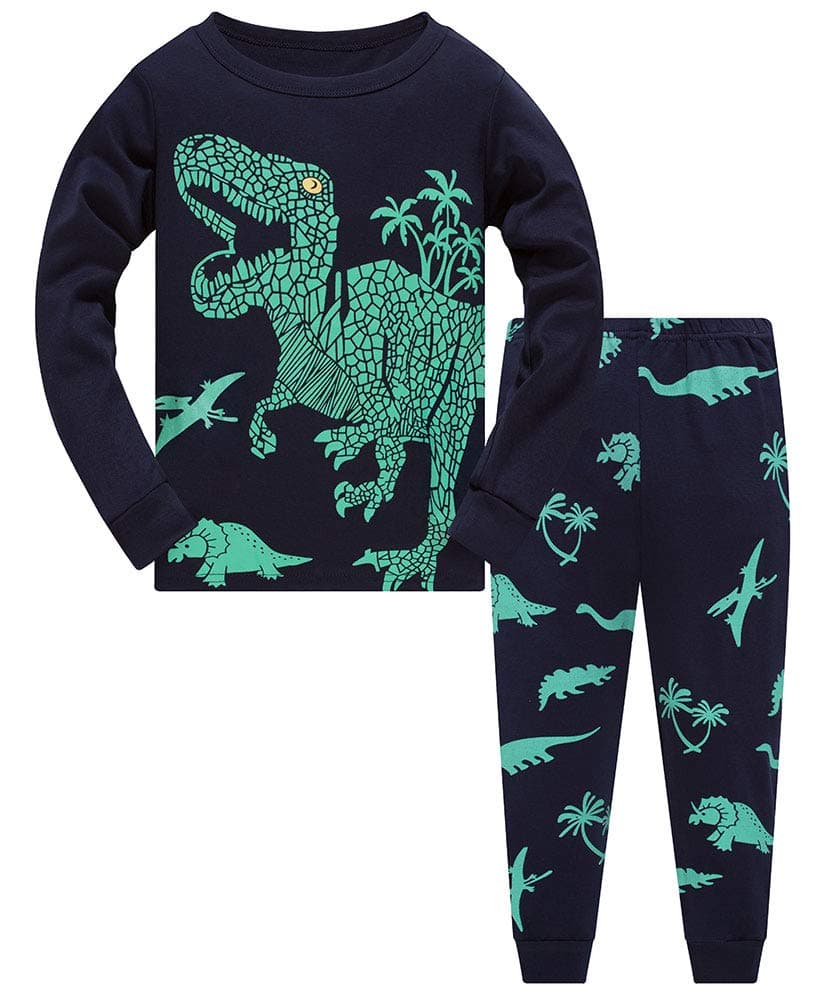 TEDD Boys Pyjamas Dinosaur Nightwear Cotton Toddler Clothes Kids Sleepwear Long Sleeve Christmas Pjs Sets 2 Piece Outfit Xmas Gift 1-12 Years