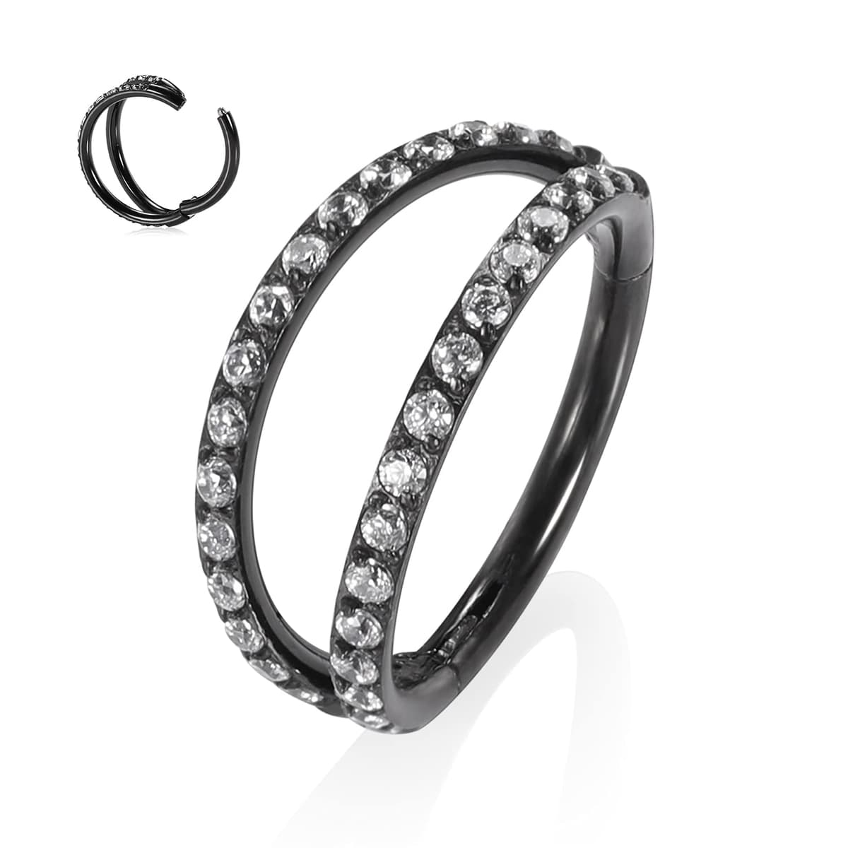 hengkaixuan Triple Double Nose Hoop Ring Sleeper Hoop Earring Helix Rook Conch Cartilage Daith Tragus Earrings Septum Ring Lobe Nose Piercing Jewellery for Women — view 47