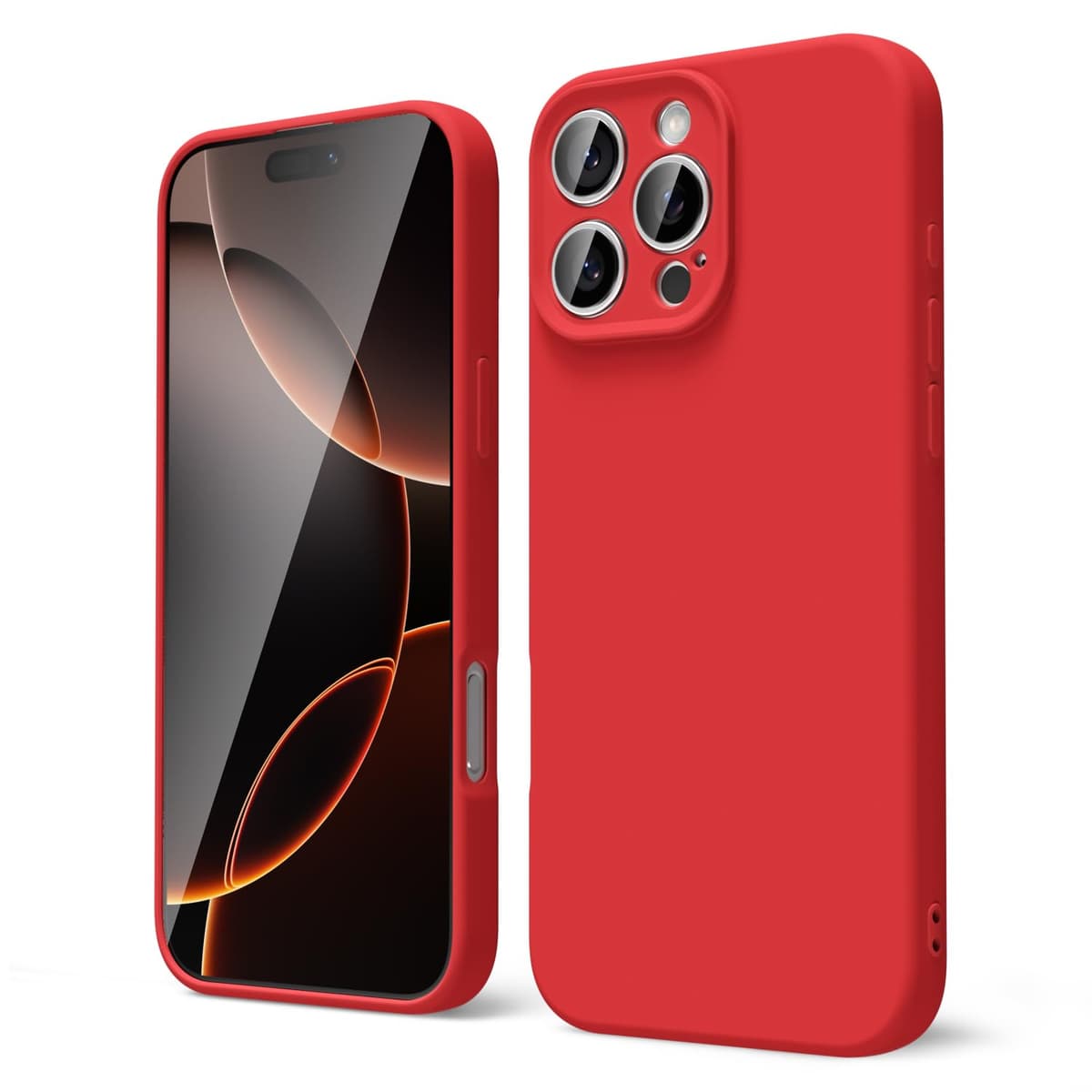 oakxco for iPhone 17 Pro Max Phone Case Liquid Silicone, Cute Thin Slim Grip Soft Rubber Gel for Women Men, Smooth Matte TPU Plain Solid Color Girly Simple Case with Camera Cover, Light Pink — view 656