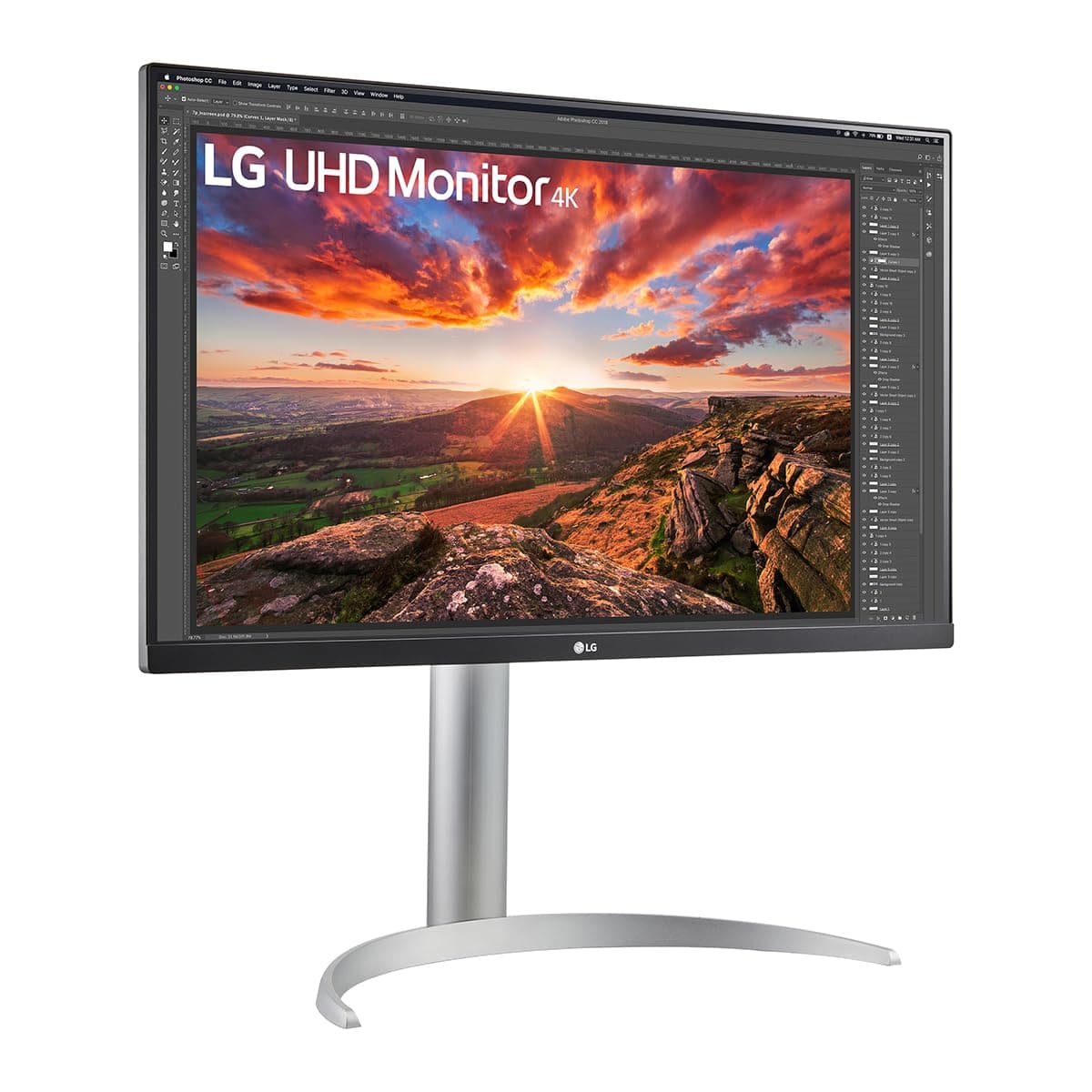 LG UltraFine 27UP83AK-W, 27 inch 4K UHD IPS Computer Monitor, FreeSync, DisplayHDR 400, Speakers, HDMI, DP, USB-C(65W PD), White — view 5