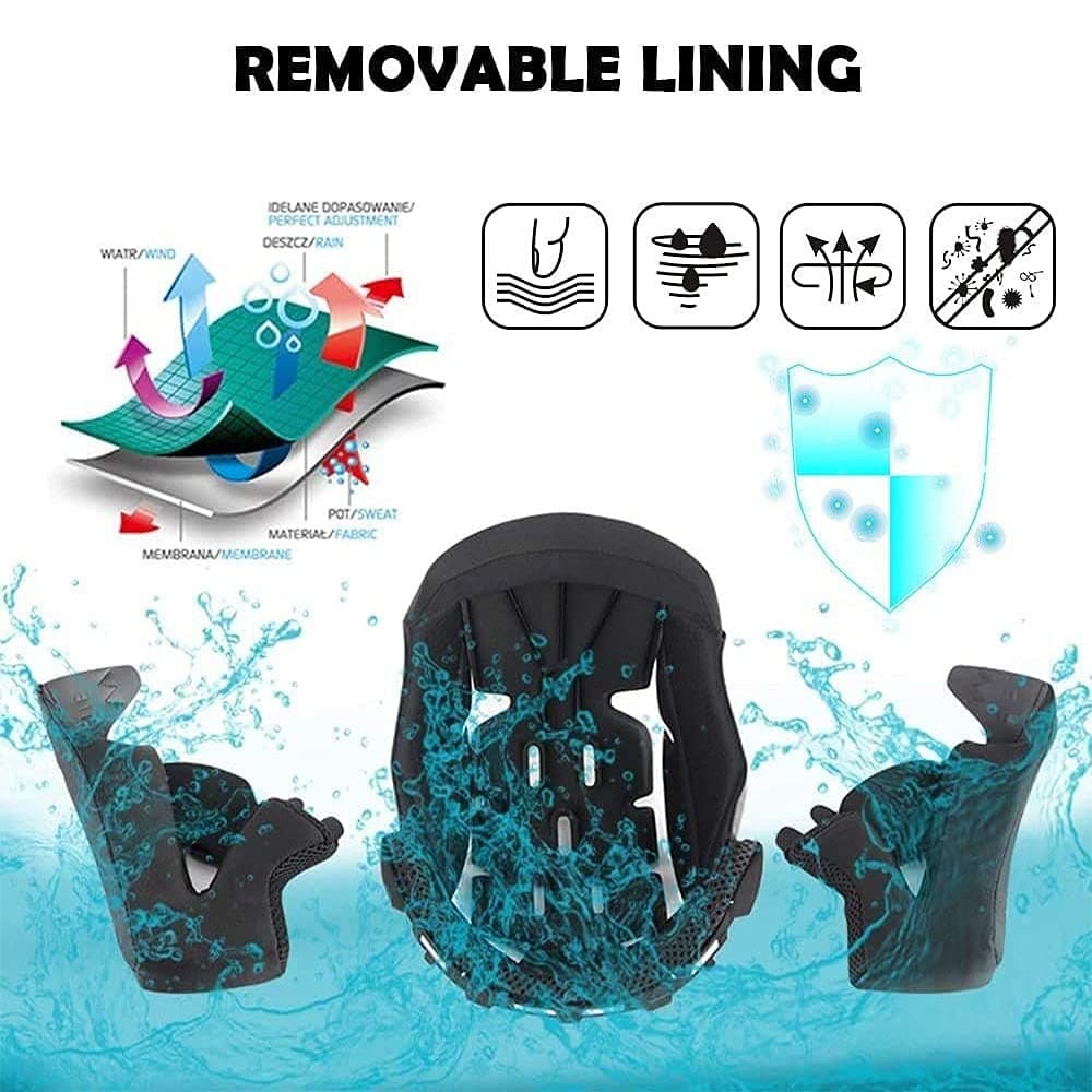 Modular Bluetooth Integrated Motorcycle Helmet, with Double Visor, Motorcycle Helmets, ECE Homologated, for Women and Men, Breathable and Comfortable — view 6