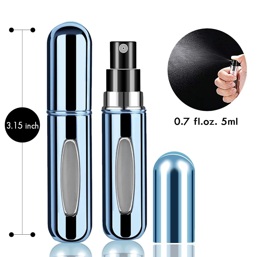 Perfume Atomiser pack of 5pcs Perfume Travel Bottle, 5ML Refillable Perfume Spray Bottle Easy to Refill Empty Atomiser for Purse, Handbag, Pocket and Luggage (Glossy) — view 2