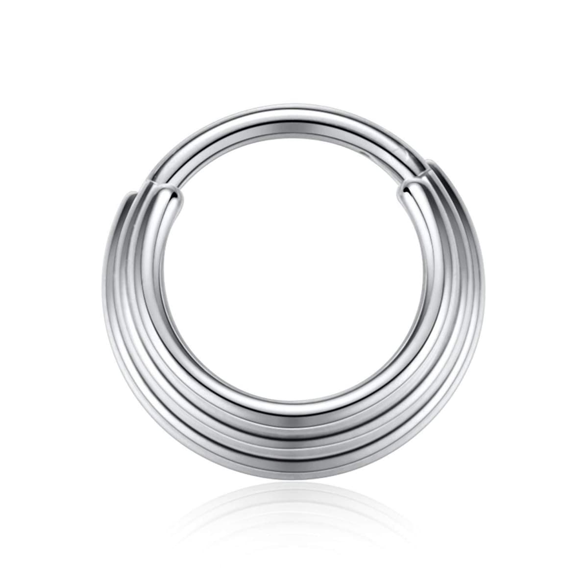 hengkaixuan 16G Septum Nose Rings Hoop Daith Earrings Surgical Steel Septum Clicker Ring Hirned Segment Seamless Clicker Ring Conch Hoop Ring Unisex Earrings Hoop Daith Piercing Jewellery — view 17