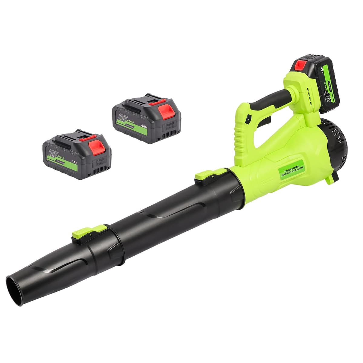 Soplador de Hojas Batería ,con 2x4.0Ah Baterías y Cargador, 132MPH, 380CFM, 3 Velocidades, con Tubo Recto y Curvo, Sopladora de Aire Potente para Jardín, Patio, Césped, Polvo y Hojas — view 9