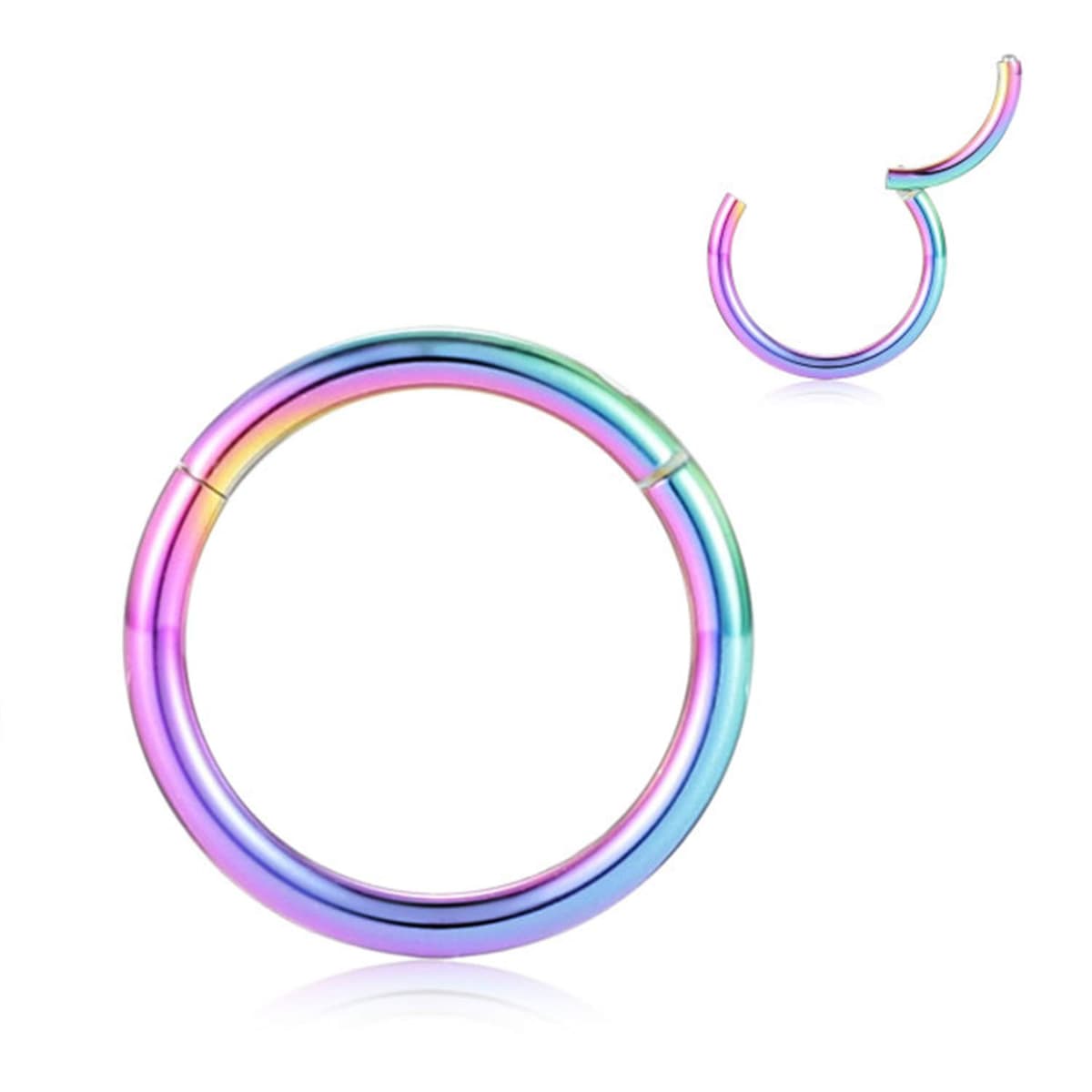 AROWRO 316L Surgical Steel Hinged Nose Rings Hoop 20G 18G 16G 14G 12G 10G 8G 6G 4G Seamless Piercing Rings for Nose Septum Cartilage Helix Tragus Conch Rook Daith Lobe Diameter 6mm to 14mm