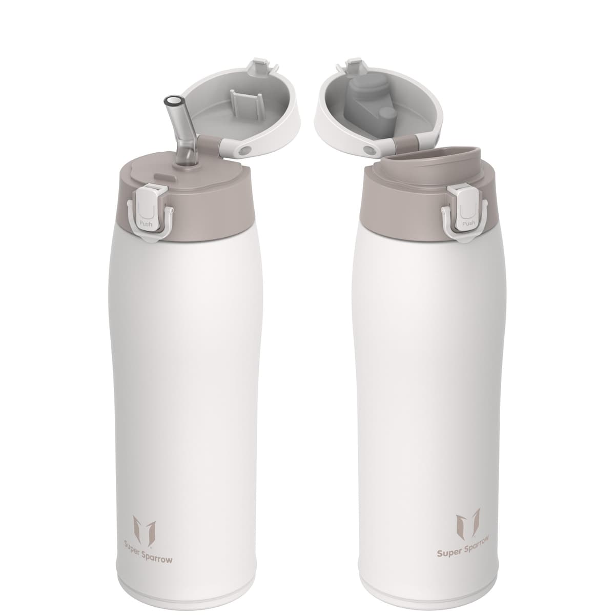Super Sparrow Insulated Water Bottle - Travel Mug - 500ml, 750ml，950ml - Stainless Steel Water Bottles - BPA Free - Leakproof Metal Bottles - Includes 2 Lids, Straw Lid & Spout Lid — view 26