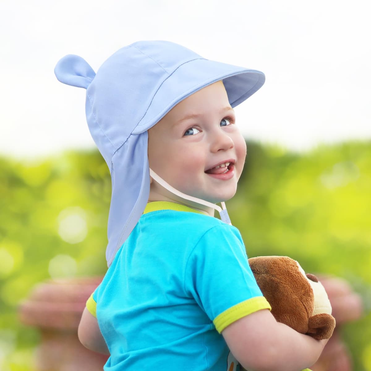 Baby Sun Hat Toddler Bucket Hat Wide Brim Summer Beach Cap with Neck Protection UPF50 for Kids Child Boys Girls 1-4 Years — view 4