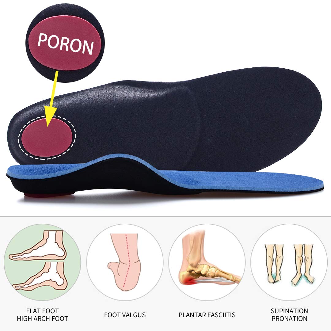 VALSOLE Plantillas Ortopédicas soportes de arco y talones la absorción de choque- para el dolor de talón, pie plano, Fascitis Plantar, dolor de rodilla y espalda — view 3