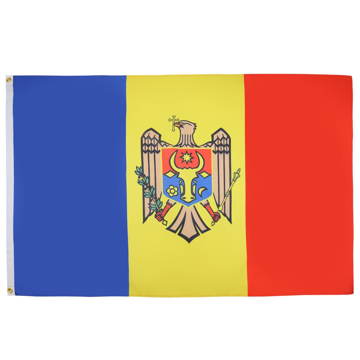 AZ FLAG - Moldova Flag - 3x5 Ft - 100D Polyester Moldovan Banner with Two Metal Grommets - Fade Resistant - Vivid Colors - 3' x 5' Feet - 150x90 Cm Moldova 150 x 90 cm