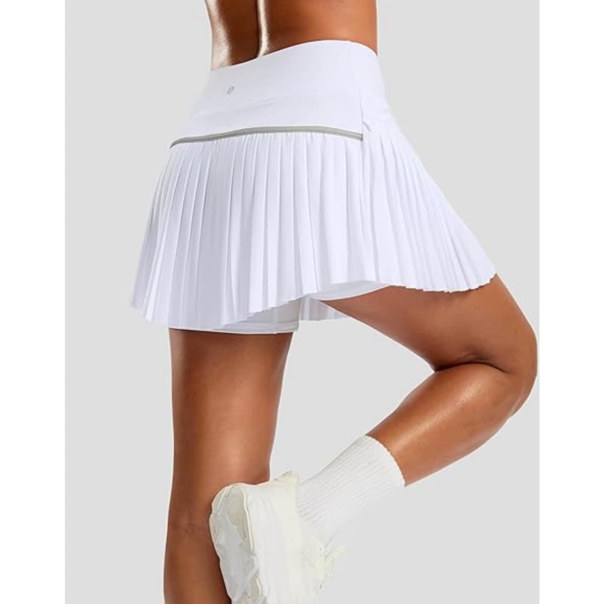 Falda de tenis plisada para mujer con bolsillos, falda de golf atlética de cintura alta con pantalones cortos para entrenamiento, pickleball — view 4