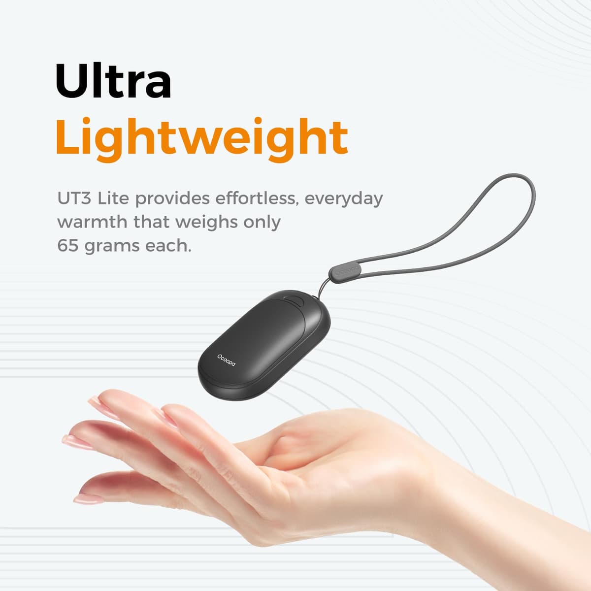 OCOOPA UT3 Lite Rechargeable Hand Warmers 2 Pack, Magnetic Electric Handwarmers Ultra Thin Light Portable for Pocket Gloves,3 Levels Heat, Up to 8 hrs, UL Certified, Tech Gifts for Men, Women — view 6