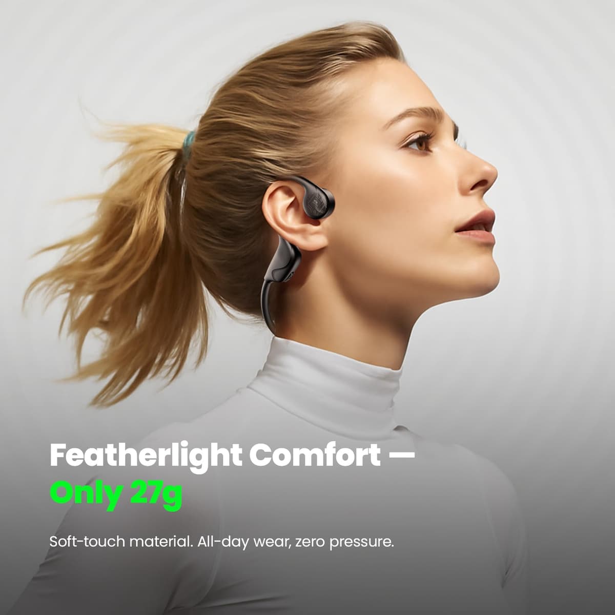 Pupabiflor Bone Conduction Headphones,Bluetooth V6.0 Bone Conduction Earbuds with ic,OpenPlaytime3766986858569787098790879 — view 5
