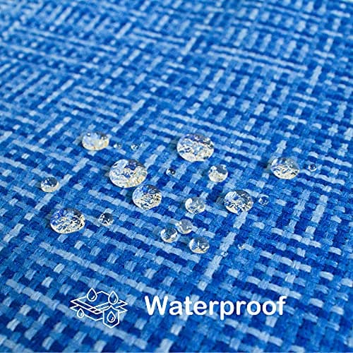 Kevin Textile Pack of 2 Decorative Outdoor Waterproof Throw Pillow Covers Lumbar Pillowcases Modern Cushion Cases for Patio Couch Bench 12 x 20 Inch Blue