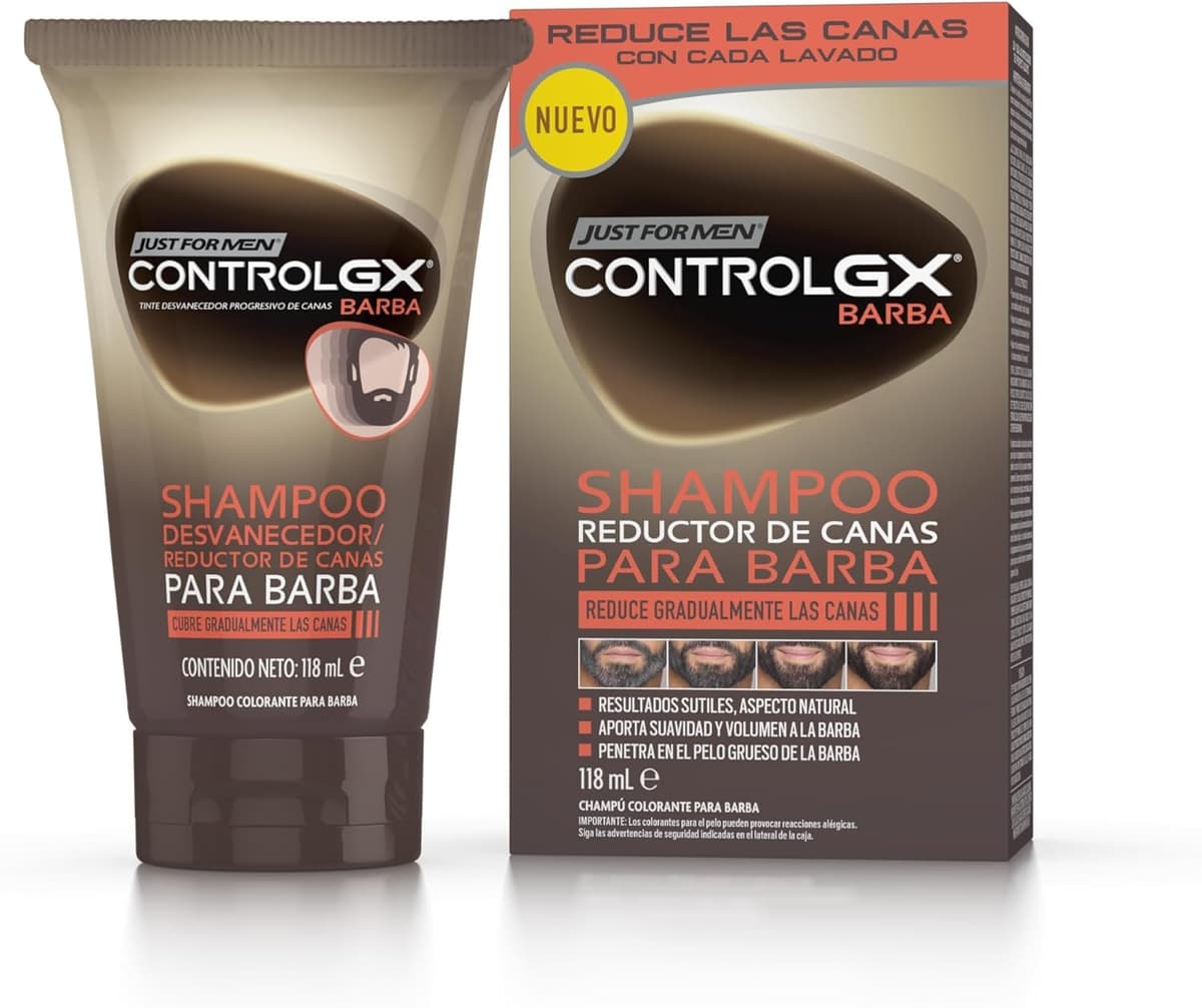 Just For Men Control GX Champú Y Acondicionador para Canas Hombre, Reduce Las Canas Gradualmente en Cada Lavado, Para Todos Los Tonos, 118ml — view 3