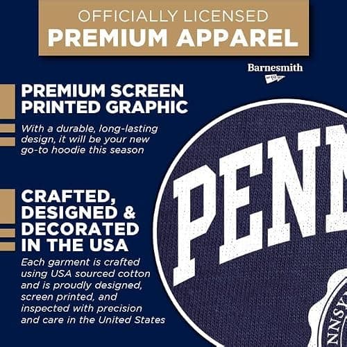 Barnesmith Pennsylvania State University PSU Nittany Lions Hooded Sweatshirt, Heritage, Navy, Large — view 3