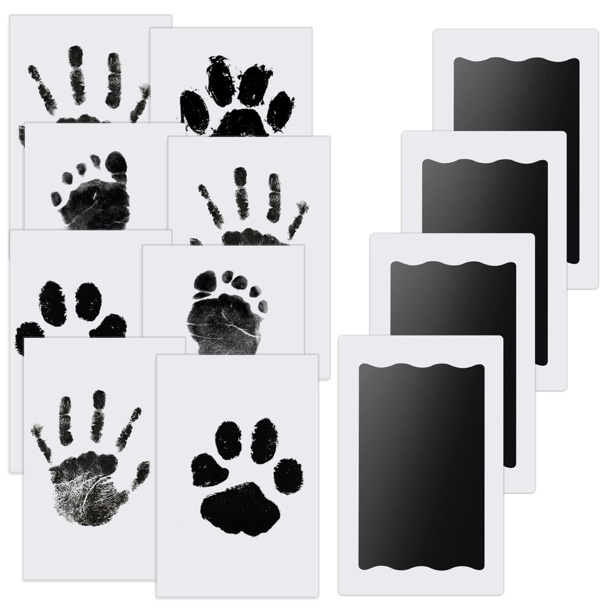 Nabance Baby Handprint and Footprint Kit, 3 Ink Pads with Clean-Touch, 6 Imprint Cards, Pet Paw Inkless Print, Safe Non-Toxic for Feet and Hands, Family Keepsake - Black — view 10