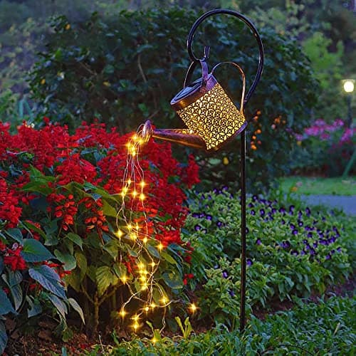 Solar Watering Can with Lights,Solar Outdoor Garden Decor Lights Waterproof Hanging Lantern Landscape Lights Retro Metal Solar Lights for Yard Lawn Patio Gardening Gifts — view 4
