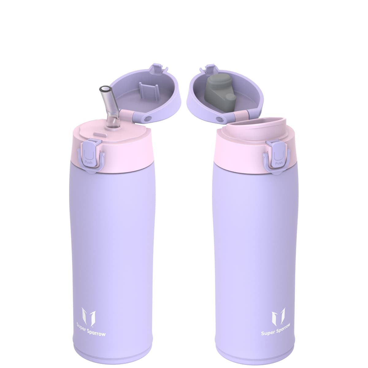 Super Sparrow Insulated Water Bottle - Travel Mug - 500ml, 750ml，950ml - Stainless Steel Water Bottles - BPA Free - Leakproof Metal Bottles - Includes 2 Lids, Straw Lid & Spout Lid — view 40