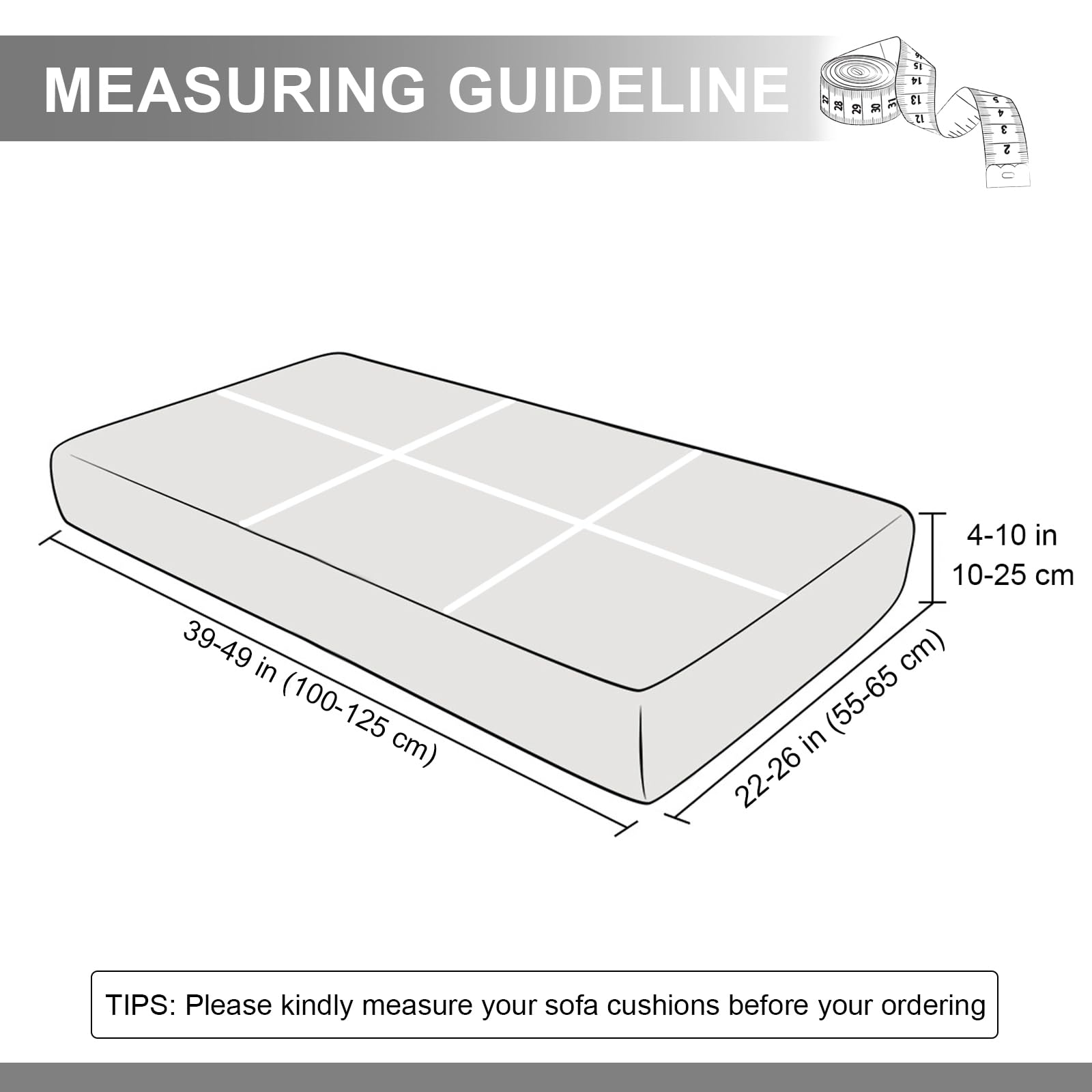 Caravan Seat Covers Waterproof Velvet, Motorhome Seat Cover with Elastic-band and Lacing, RV Sofa Cushion Cover for camper (Dark grey,W 100-125 cm, D 55-65 cm) — view 2