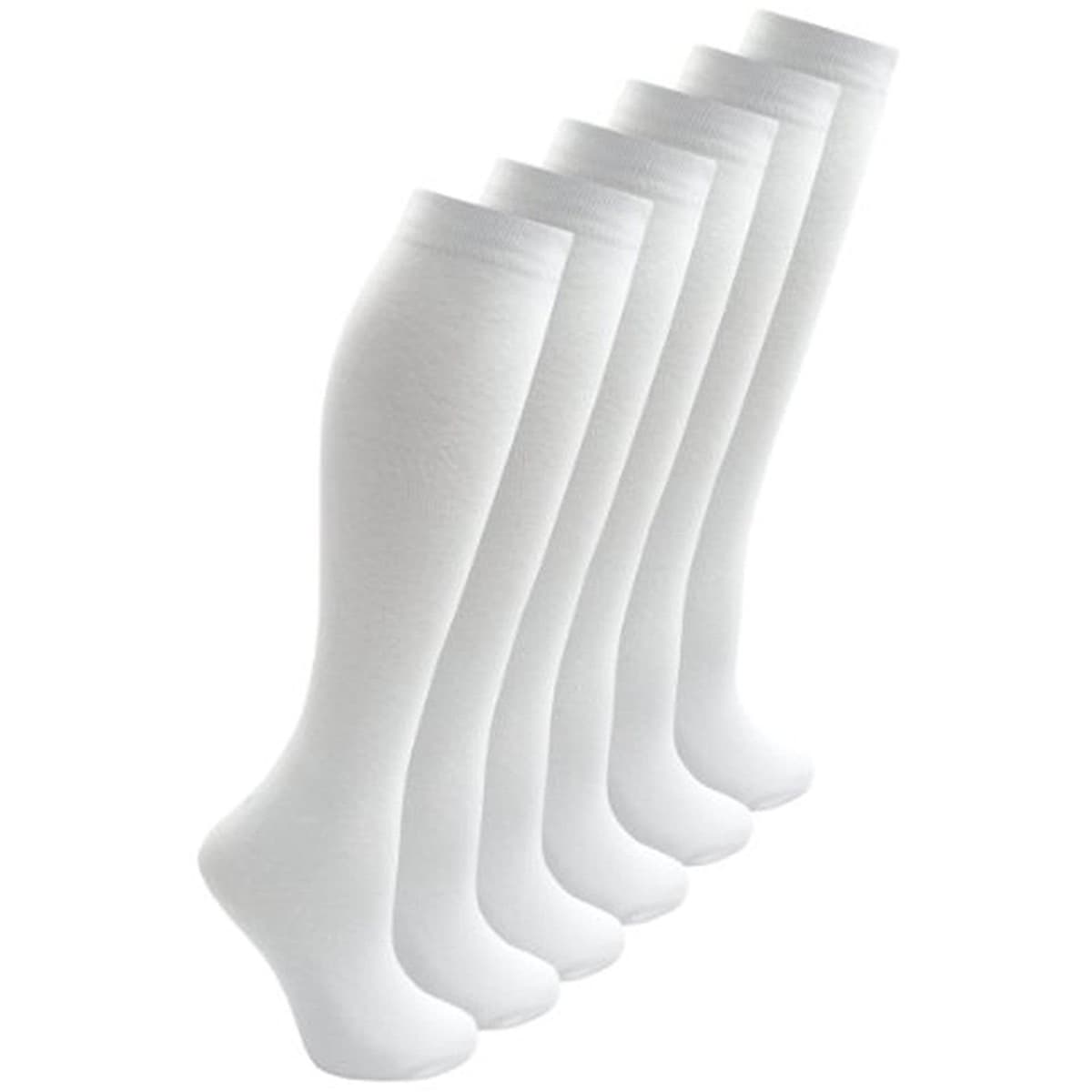 Bonjour® 6 Pairs Girls Kids Knee High School Socks Cotton Socks, Back to School Plain Socks Uniform Party Wear, Long Socks Girls Kids Knee High Socks for School