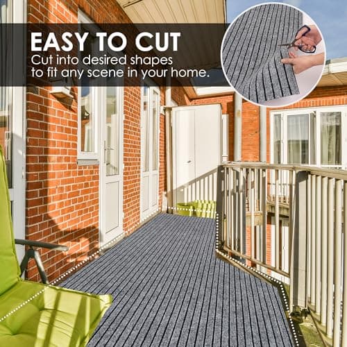 koloko 2ft x 6ft Runner Rug Non-Slip Outdoor Indoor Carpet Runner Custom Size Floor Runners Area Rugs Mat with Rubber Backing for Hallway Entryway Balcony Patio Kitchen Garage Stair Laundry — view 5