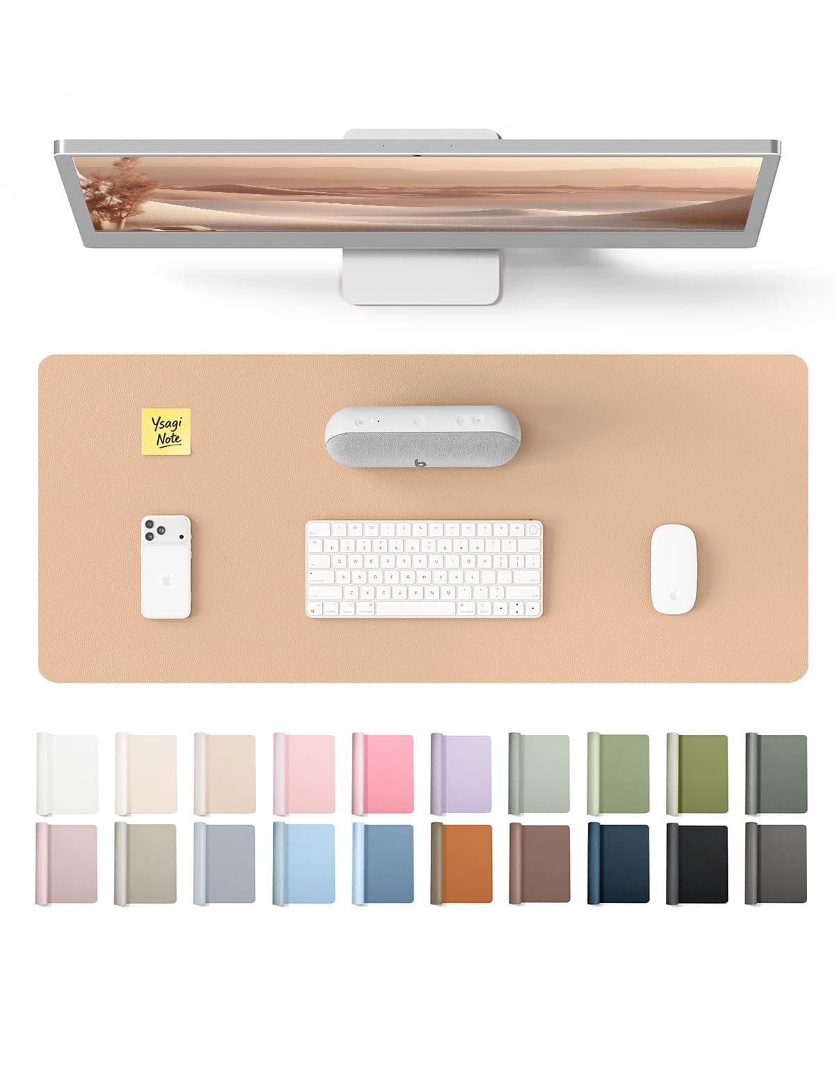 YSAGi Leather Desk Mat, Large Mouse Mat, Non-Slip Desk Pad, Waterproof Leather Table Protector Writing Pad for Office and Home (60 x 35 cm, Black) — view 16