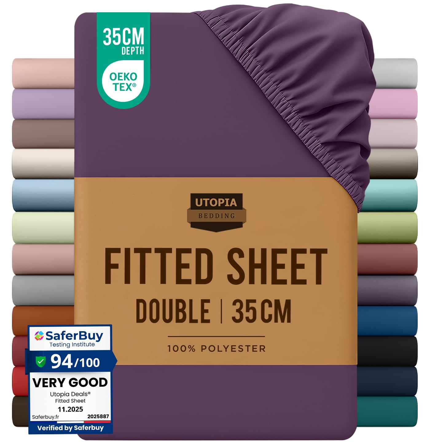 Utopia Bedding Fitted Sheet King, Grey - Deep Pocket 14 inch (35 cm) - Easy Care - OEKO-TEX Certified - Soft Brushed Microfibre Fabric - Shrinkage and Fade Resistant - Bottom Sheet — view 42