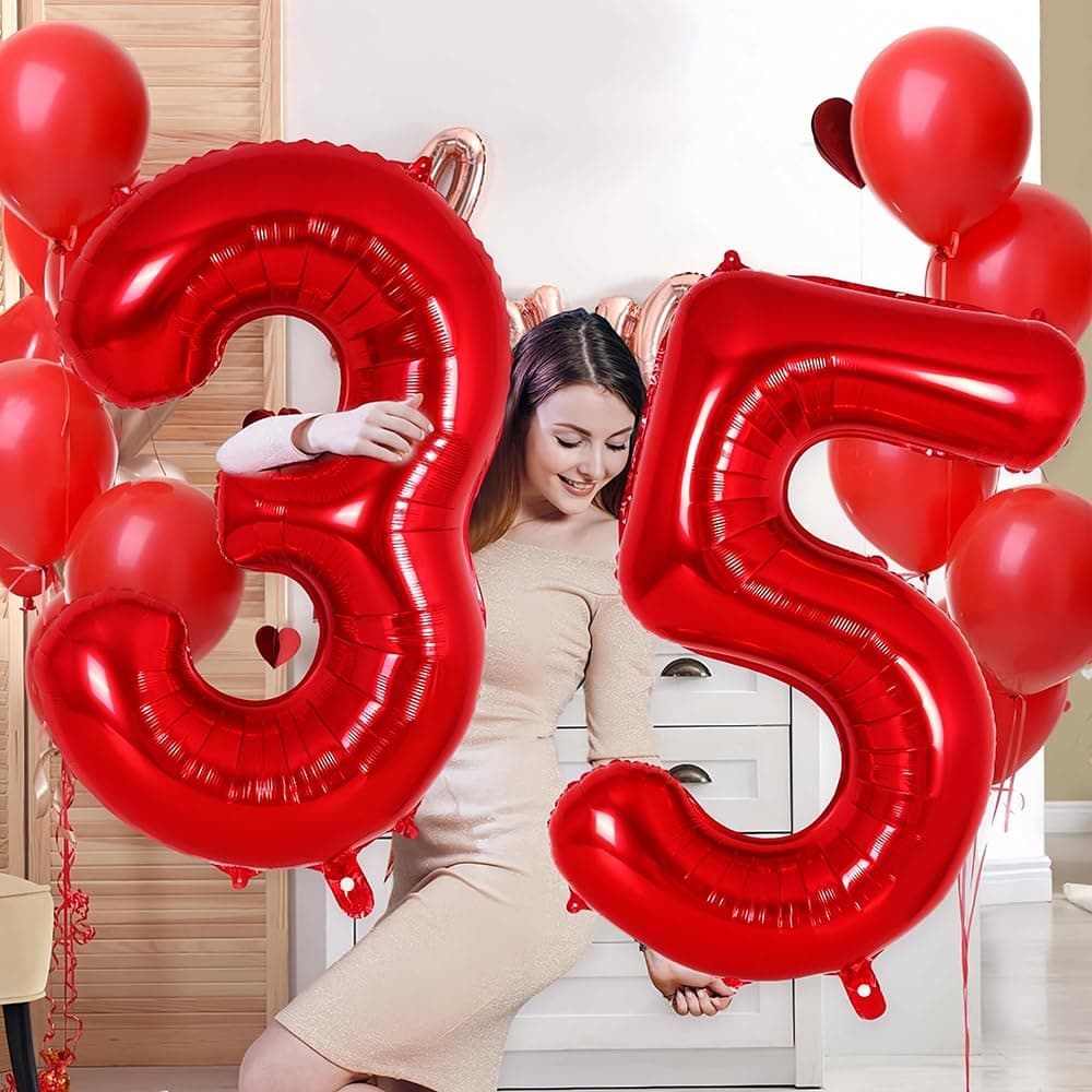 Foil Globo Número 5 Azul 40" (101cm), Inflable Helio o aire, Gigante Numeros 0-9, 10-19, 20-29, 30-100, Grande Globos Decoración para La Boda Aniversario y Cumpleaños Fiestas — view 639