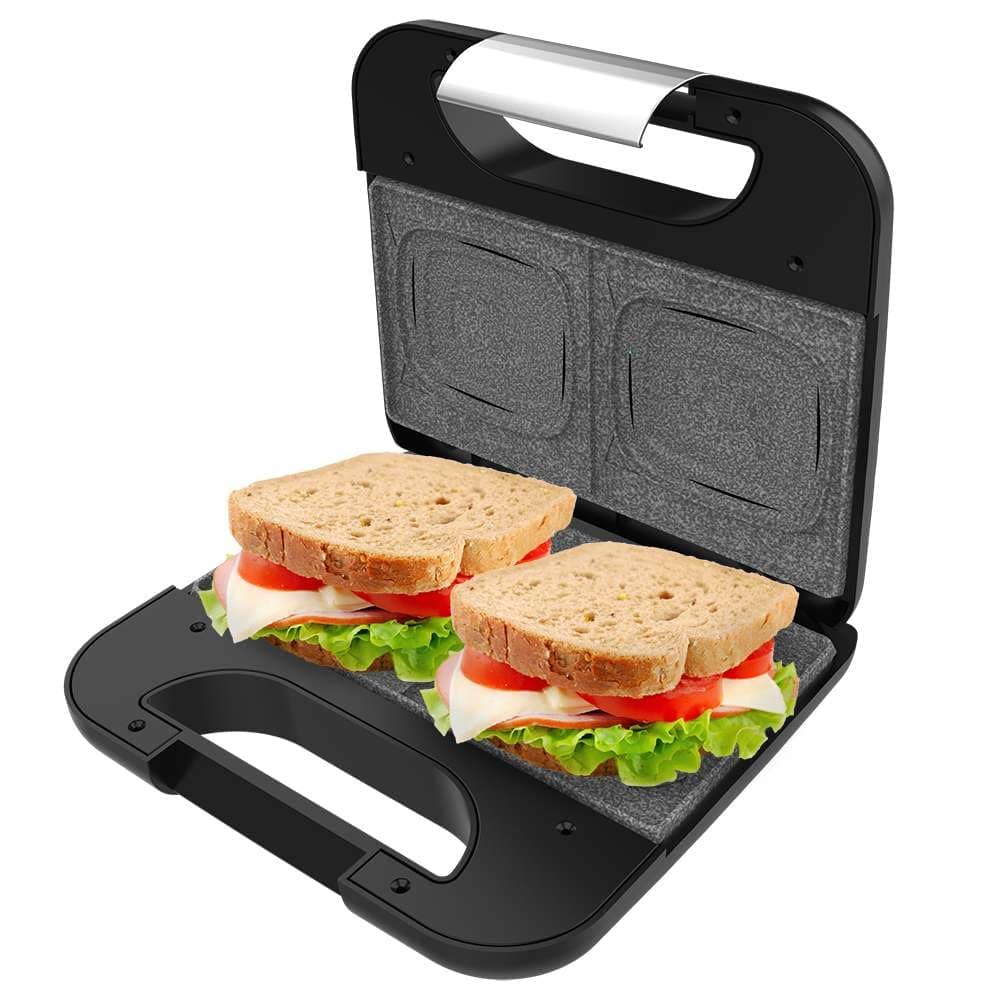 Cecotec Sandwich Maker with Non-Stick Coating Rock'nToast Square. 750 W, Stone Coating, Capacity for 2 Sandwiches and Grill Surface, Cold Touch Handle, Cable Catcher — view 13