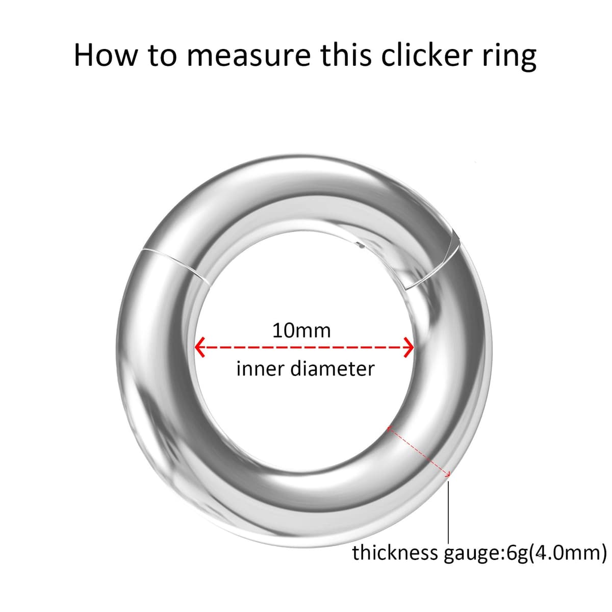 0.8/1.0/1.2/1.6/2.0/2.5/3.0/4.0mnm 316L Segmento de Clicker de acero Anillo de aro de nariz — view 2
