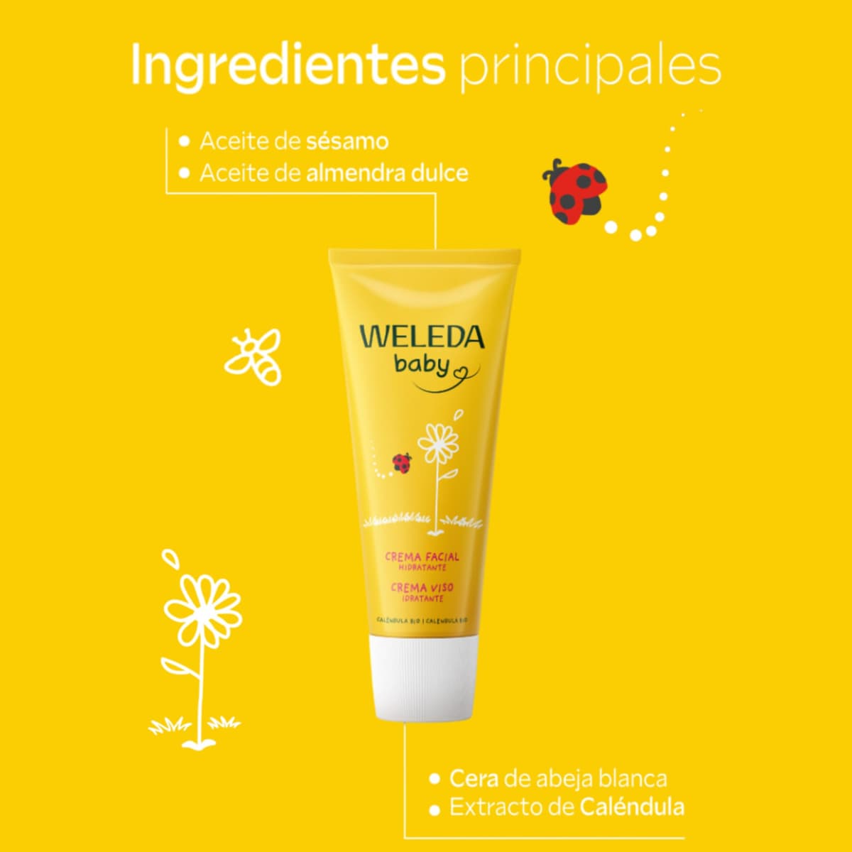 Weleda - Crema Facial de Caléndula para Bebé, Cuida, Calma, Protege y Aporta Hidratación, Apto para Pieles Sensibles y Secas - 50 ml — view 4