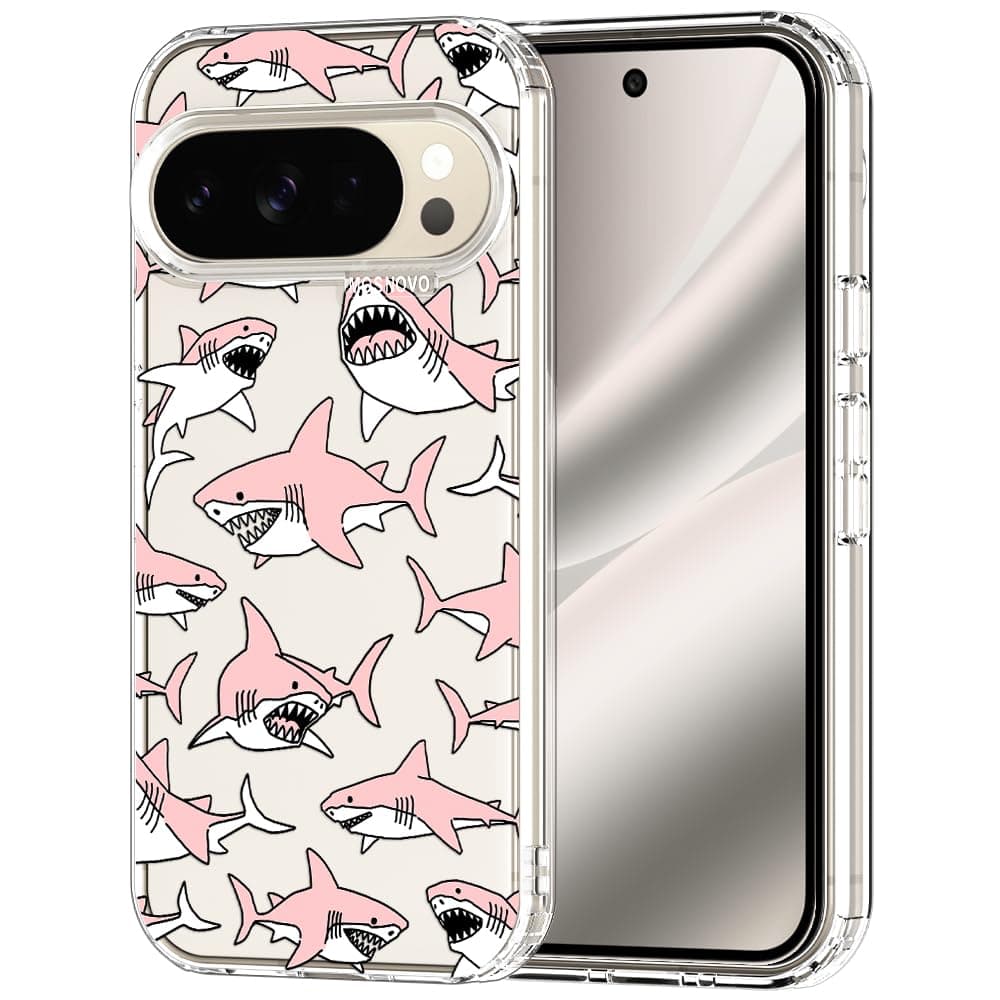 MOSNOVO Case for Google Pixel 9 & Pixel 9 Pro, [Buffertech 6.6ft Military-Grade Drop Protection] [Anti Peel Off Tech] Clear TPU Bumper Phone Case Cover Design - Eucalyptus — view 99
