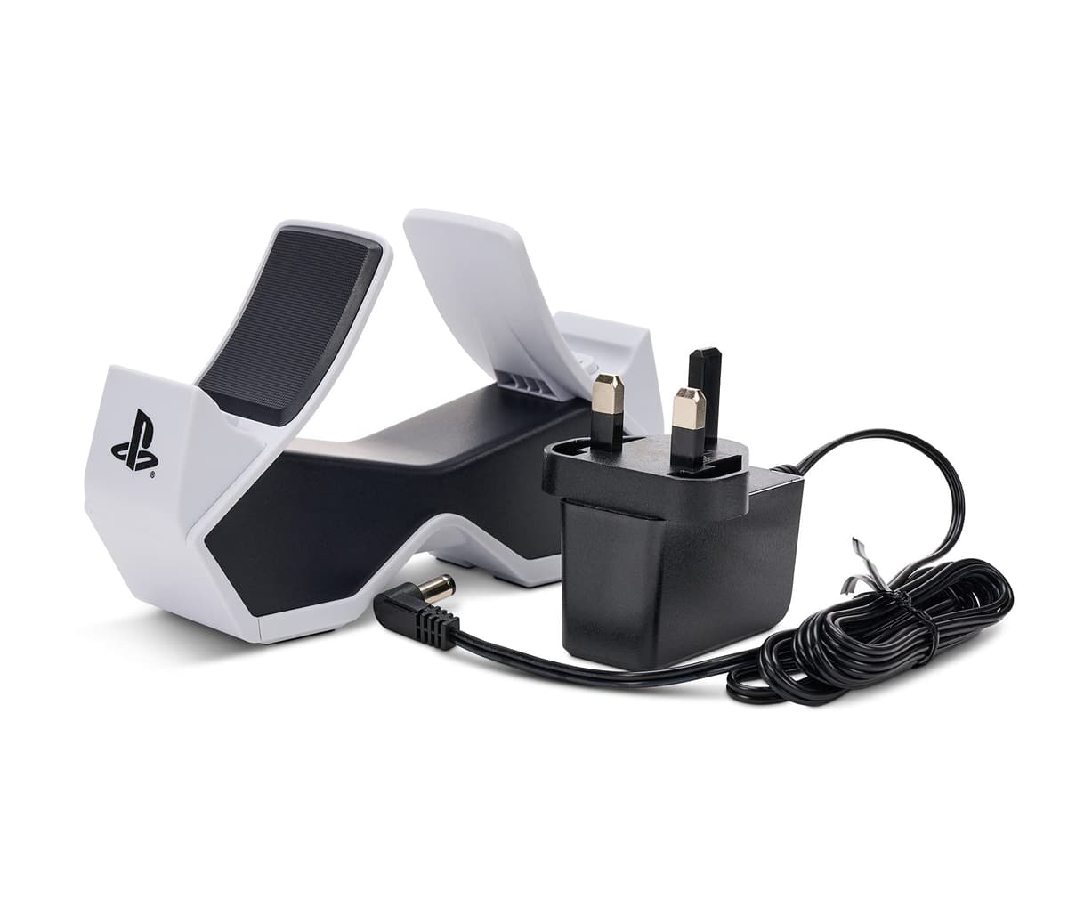 PowerA Twin Charging Station for PS5 Dualsense Wireless Controllers, PlayStation Charging Dock, AC Adaptor with 1.8m Cable, Free the USB Port, LED Light Indicator, Official