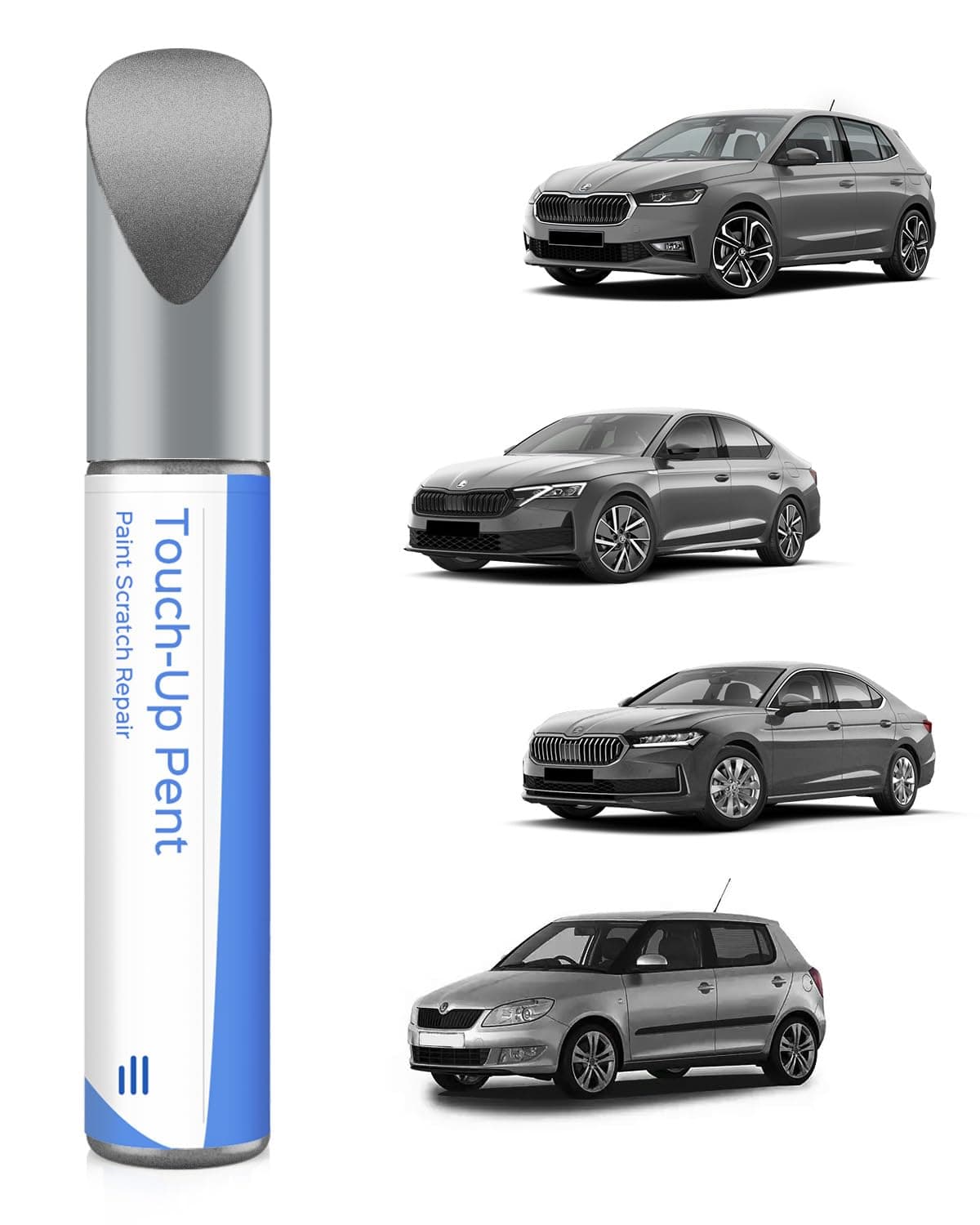 9J9J /F8J - Bolígrafo de pintura metálico gris antracita compatible con Skoda Exact Match para astillas y arañazos