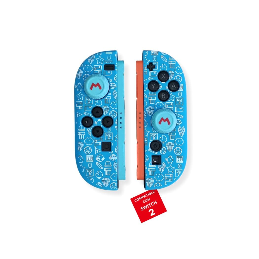 MME Funda de Silicona para Joy-con Switch 2, Antideslizante y Suave al Tacto, Protección para Mandos contra Desgaste y arañazos, Accesorios Switch 2 (Mario Azul)
