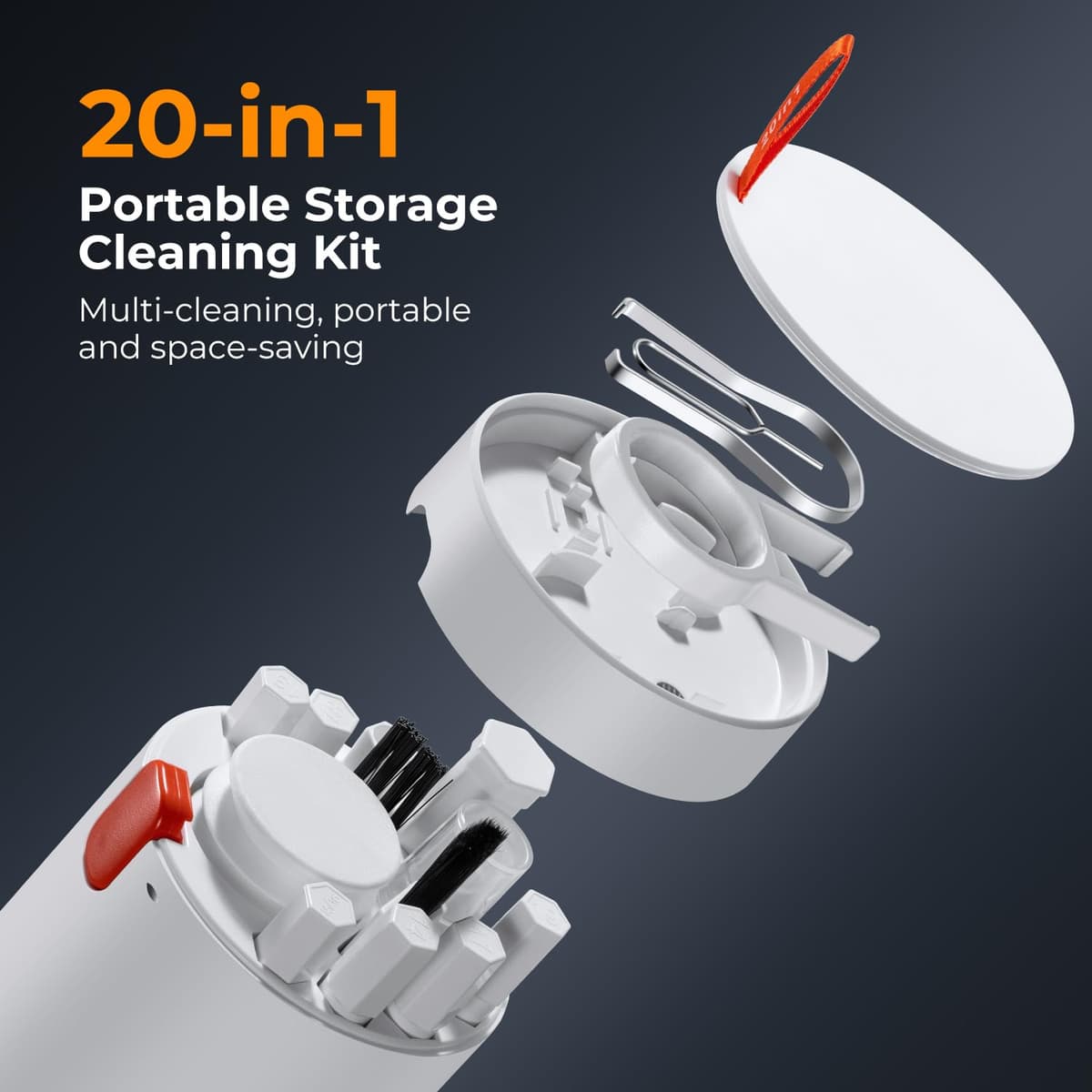 K&F CONCEPT 20 en 1 Kit Multifuncional Portátil de Limpieza Electrónica-Limpia Teclado, Pantalla de PC, Teléfono Móvil, Airpods, Lentes, Cámara, Herramientas de Limpieza para Múltiples Circunstancias — view 2