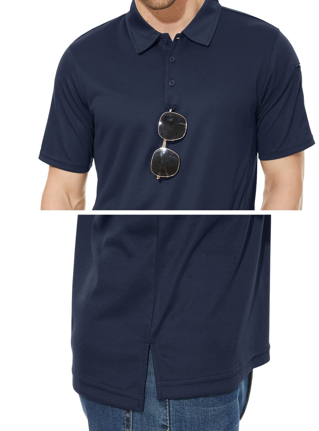 KEFITEVD Polos Transpirables para Hombre al Aire Libre Manga Corta Secado Rápido Camisetas de Camping — view 3