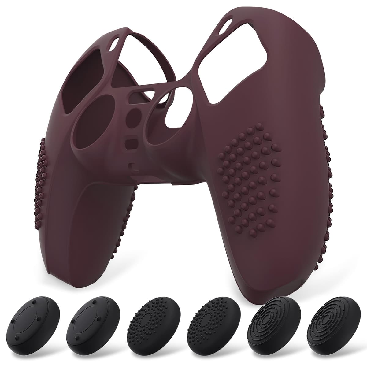 eXtremeRate PlayVital Funda de Silicona para ps5 Mando - Carcasa Protectora con 6 Tapas de Joysticks, Impermeable, Resistente y Antideslizante, Funda de Goma Suave, 3D Tachonado (Matcha Verde) — view 13