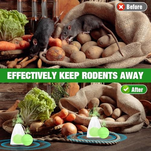 24 Pcs Natural Mouse Rodent Repellent, Peppermint Oil Mouse Deterrent, Against Mice Indoor Outdoor Use for Kitchen, Basement, Car Engines, RV Garage — view 3
