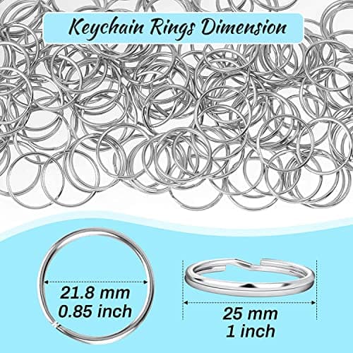 Paxcoo 100 Pack Keyrings, Split Key Rings Bulk for Keychain and Crafts (1 Inch) — view 2