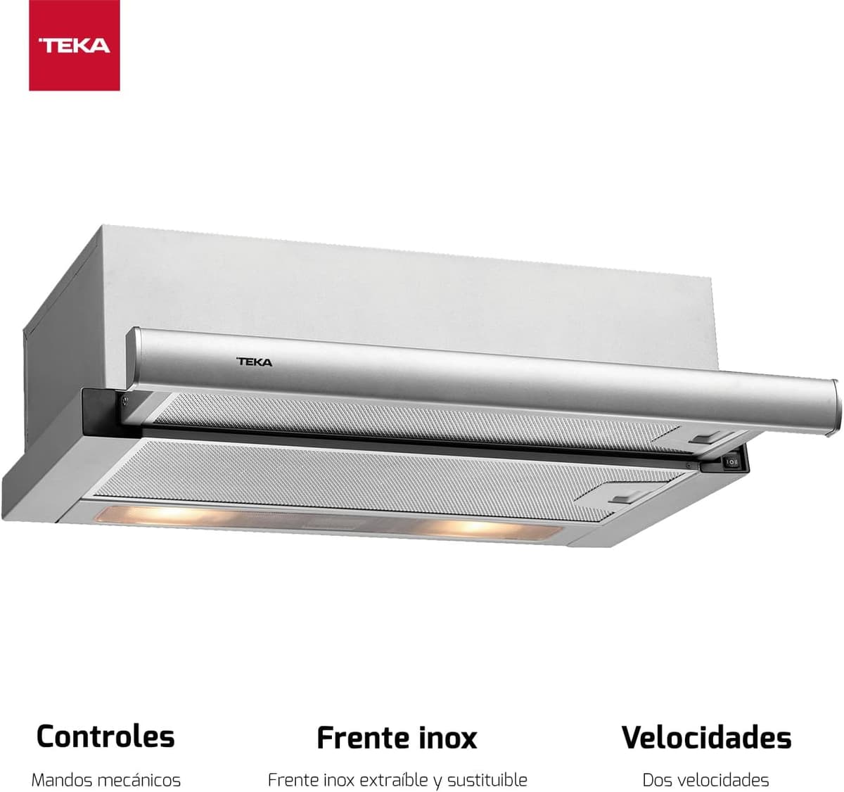 TEKA Campana Extractora Telescópica de 60 cm, Doble Turbina, 2 Velocidades, Acero Inoxidable, Instalación Recirculación, Modelo TL 6310 — view 2