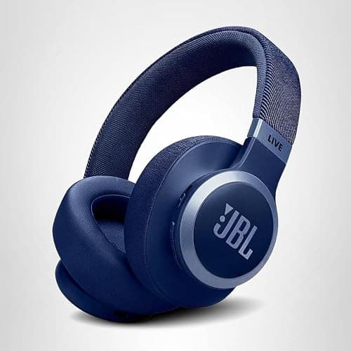 JBL Live 770NC - Wireless Over-Ear Headphones with True Adaptive Noise Cancelling with Smart Ambient, Up to 65 Hours of Battery Life, Comfort-fit Fabric Headband & Carrying Pouch (Blue) — view 6