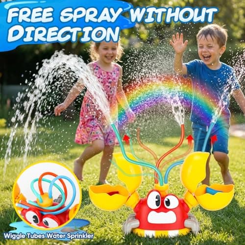 Water Sprinkler for Kids, Summer Outside Water Toys Attached to Garden Hose with 3 Spray Patterns & 4 Bean Bags for Toss Game, Kids Sprinklers for Yard Lawn Pool Games for Age 4-12 Yr Old Boys Girls — view 3