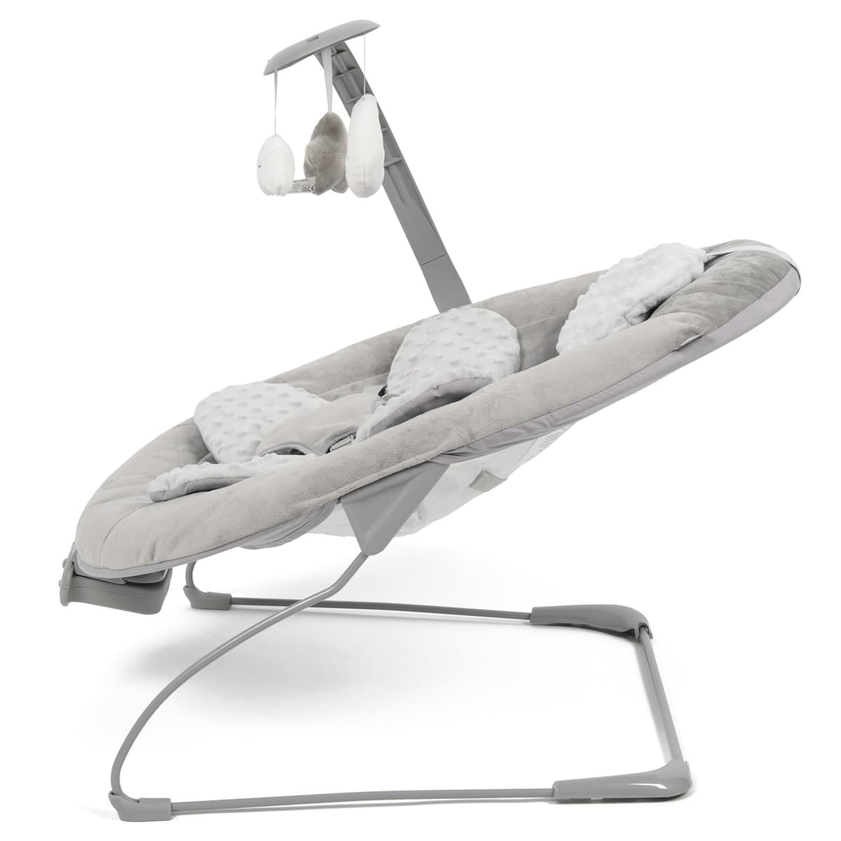 Puggle Comfy Snug Plush Music & Vibration Bouncer - Melange Grey — view 2