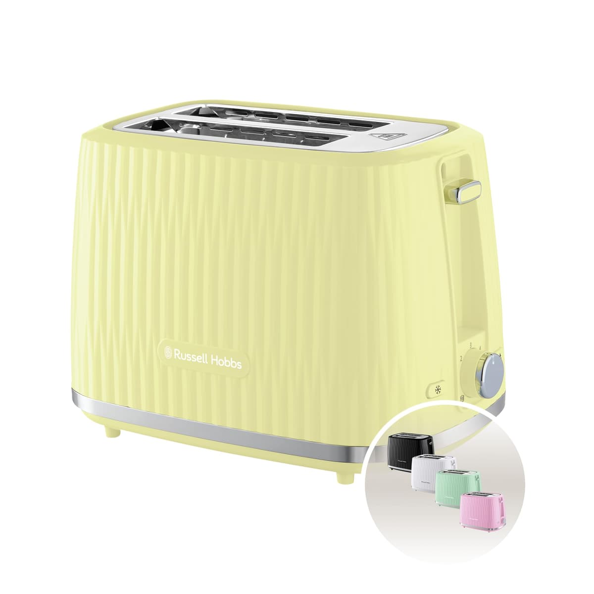 Russell Hobbs Eden 2 Slice Toaster (6 Browning Settings, High Lift Feature, Frozen, reheat, Cancel Functions, Removable Crumb Tray, 800W, Raspberry) 27372 — view 11